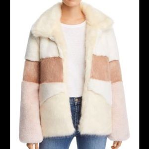 Apparis Faux Fur Coat Jacket Amy Tricolor sz L